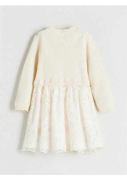 Yeni Sezon Çiçek Aplikeli Kız Çocuk Tüllü Elbise modelleri