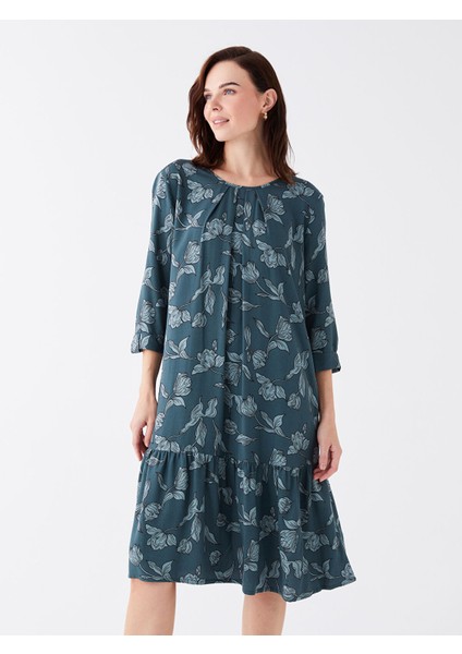 Yeni Sezon Bisiklet Yaka Desenli Elbise fiyatları