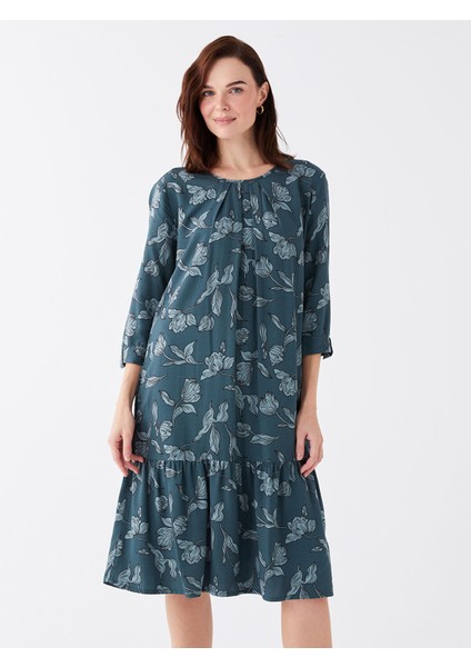 Yeni Sezon Bisiklet Yaka Desenli Elbise modelleri