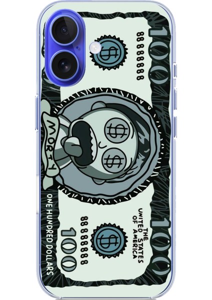 iPhone 16 Uyumlu Morty Dolar Baskılı Silikon Kılıf