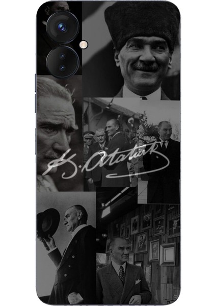 Tecno Spark 9 Pro Uyumlu Kemal Atatürk Imza Baskılı Silikon Kılıf