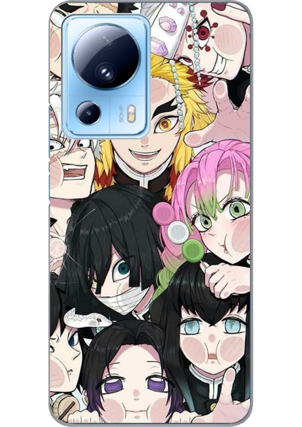 Xiaomi Mi 13 Lite Uyumlu Demon Slayer Manga Baskılı Silikon Kılıf