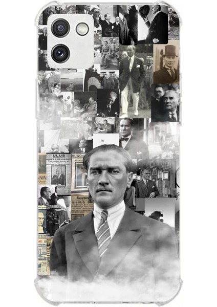 Samsung Galaxy A03 Uyumlu Mustafa Kemal Atatürk Kolaj Baskılı Silikon Kılıf