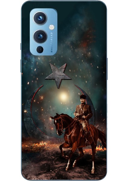 Oneplus 9 Uyumlu Atatürk At Üstünde Zafer Baskılı Silikon Kılıf