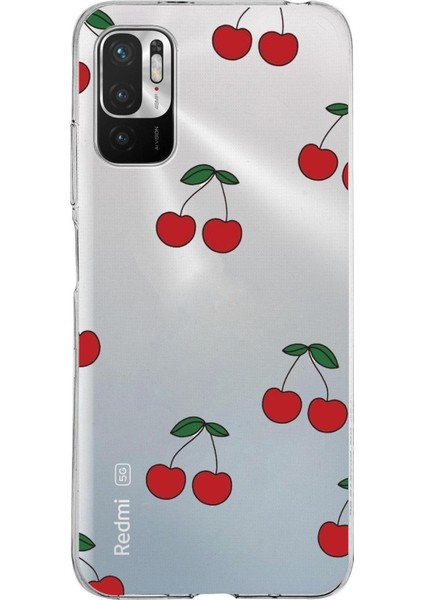 Redmi Note 10 5g Uyumlu Kirazlar Tasarımlı Baskılı Silikon Kılıf