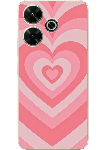 Redmi 13 Uyumlu Pembe Kalpler Baskılı Silikon Kılıf