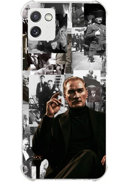 Samsung Galaxy A03 Uyumlu Mustafa Kemal Atatürk Kolaj Baskılı Silikon Kılıf