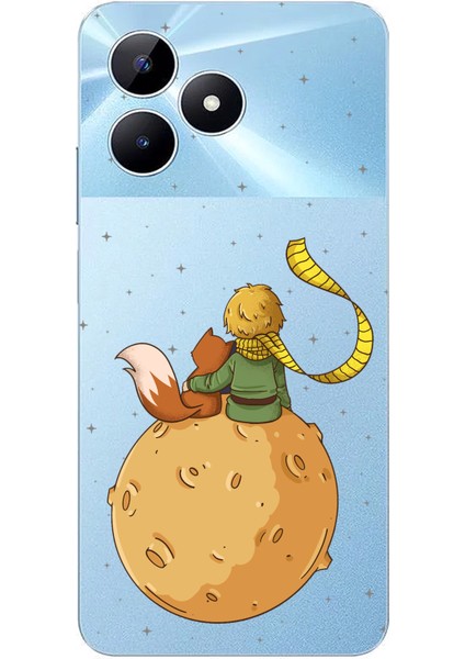 Realme Note 50 Uyumlu Küçük Prens Gezegen Boa Tasarımlı Baskılı Silikon Kılıf