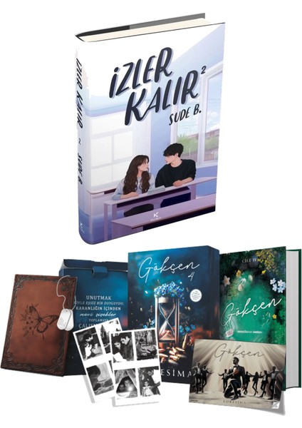 Özel Seri-Gökçen 4 - Ciltli Hediyeli Kutu ve Izler Kalır 2 Ciltli Sude B. 2li Set