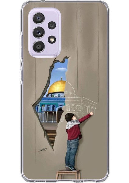 Samsung Galaxy A72 Uyumlu Mescid-I Aksa Duvar Baskılı Silikon Kılıf