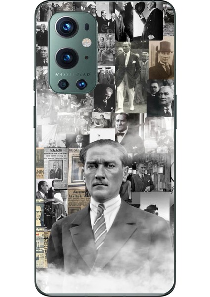 Oneplus 9 Pro Uyumlu Mustafa Kemal Atatürk Kolaj Baskılı Silikon Kılıf