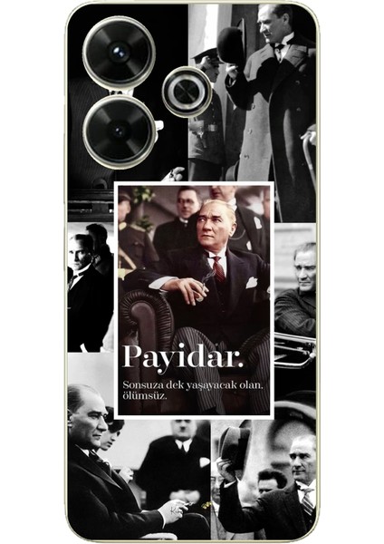 Redmi 13 Uyumlu Atatürk Payidar Baskılı Silikon Kılıf