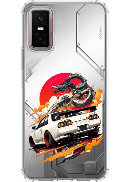 Infinix Gt 30 Pro Uyumlu Gtr Güneş Ejderha Tasarımlı Baskılı Silikon Kılıf