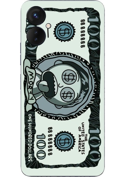 Tecno Spark 9 Pro Uyumlu Morty Dolar Baskılı Silikon Kılıf