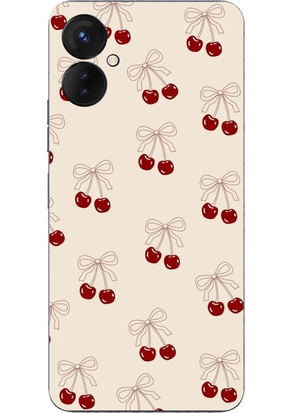 Tecno Spark 9 Pro Uyumlu Fiyonklu Kirazlar Baskılı Silikon Kılıf