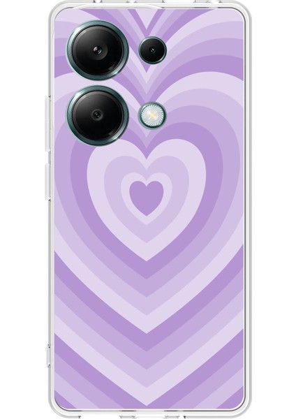 Redmi Note 13 Pro 4g Uyumlu Mor Kalp Dalgalar Tasarımlı Baskılı Silikon Kılıf