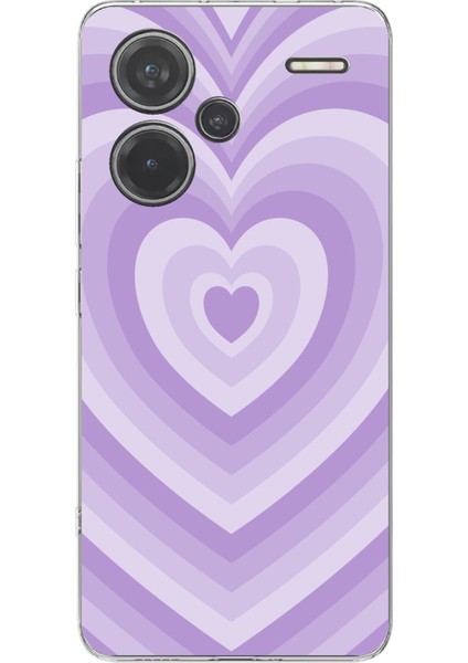 Redmi Note 13 Pro Plus 5g Uyumlu Mor Kalp Dalgalar Tasarımlı Baskılı Silikon Kılıf