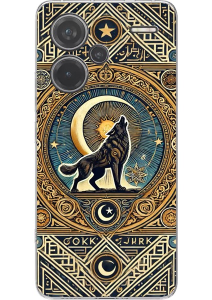 Redmi Note 13 Pro Plus 5g Uyumlu Yalnız Kurt Göktürk Baskılı Silikon Kılıf