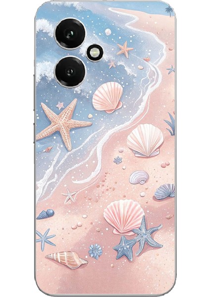 Honor 400 Uyumlu Sahil Deniz Kabuğu Baskılı Silikon Kılıf