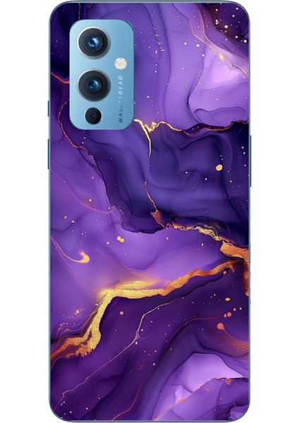 Oneplus 9 Uyumlu Ametist Taşı Mor Mermer Baskılı Silikon Kılıf