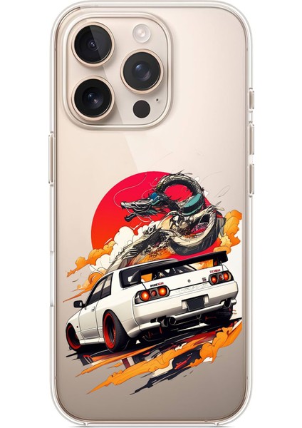 iPhone 16 Pro Max Uyumlu Gtr Güneş Ejderha Tasarımlı Baskılı Silikon Kılıf