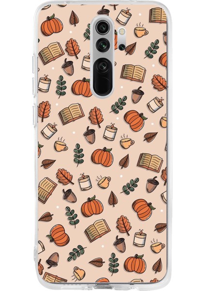 Redmi Note 8 Pro Uyumlu Sonbahar Balkabağı Baskılı Silikon Kılıf