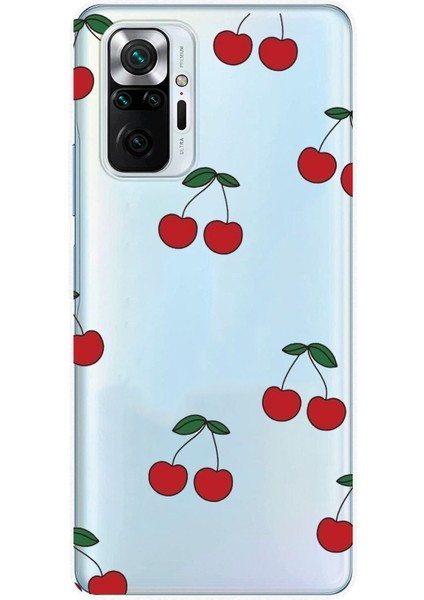 Redmi Note 10 Pro Uyumlu Kirazlar Tasarımlı Baskılı Silikon Kılıf
