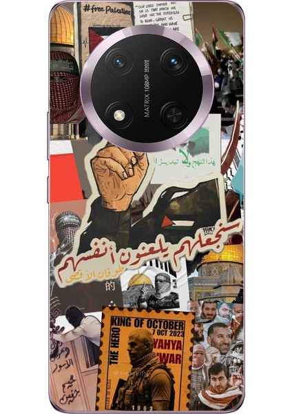Honor Magic 7 Lite Uyumlu Filistin Özgürlük Baskılı Silikon Kılıf