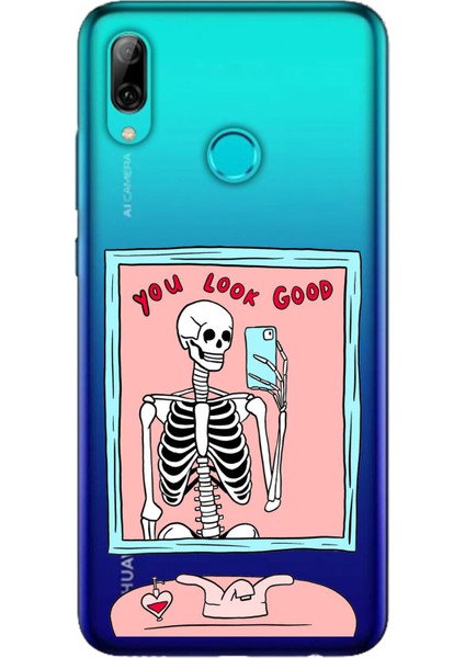 Huawei P Smart 2019 Uyumlu You Look Good Iskelet Tasarımlı Baskılı Silikon Kılıf