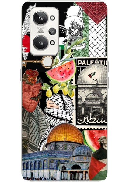 Realme Gt2 Pro Uyumlu Filistin Özgürlük Kolajı Baskılı Silikon Kılıf