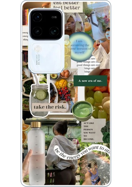 Vivo V30 Uyumlu Sağlıklı Yaşam Diyet Motivasyon Baskılı Silikon Kılıf