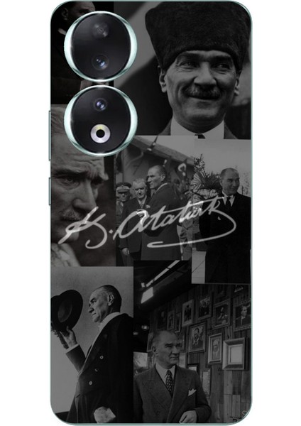 Honor 90 Uyumlu Kemal Atatürk Imza Baskılı Silikon Kılıf
