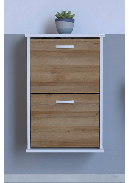 Umay Asma (52 Cm) Ayakkabılık 2 Düşer Kapaklı 4 Raflı (5 Farklı Renk Seçeneği)