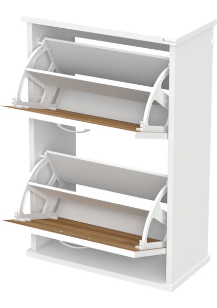 Umay Asma (52 Cm) Ayakkabılık 2 Düşer Kapaklı 4 Raflı (5 Farklı Renk Seçeneği)