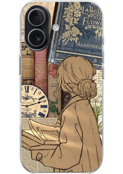 iPhone 17 Uyumlu Retro Gazete Kadın Tasarımlı Baskılı Silikon Kılıf