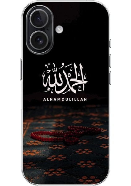 iPhone 17 Uyumlu Elhamdülillah Tesbih Baskılı Silikon Kılıf