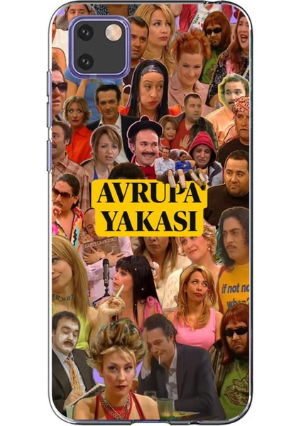 Huawei Y5P Uyumlu Avrupa Yakası Baskılı Silikon Kılıf