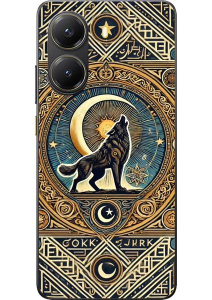 Poco X7 Pro Uyumlu Yalnız Kurt Göktürk Baskılı Silikon Kılıf