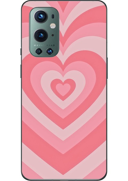 Oneplus 9 Pro Uyumlu Pembe Kalpler Baskılı Silikon Kılıf