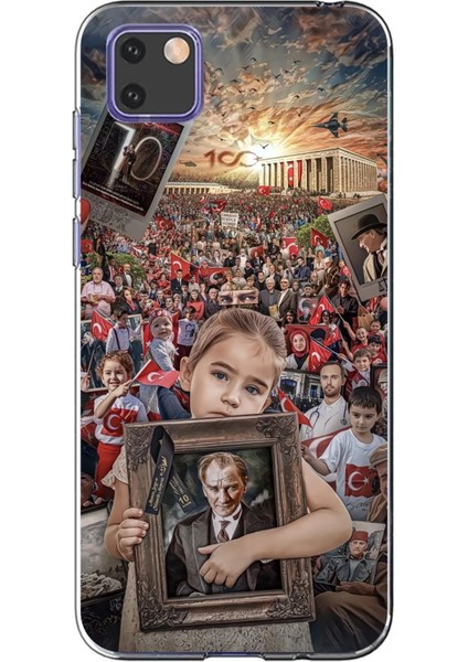 Huawei Y5P Uyumlu Anıtkabir Atatürk Portre Baskılı Silikon Kılıf