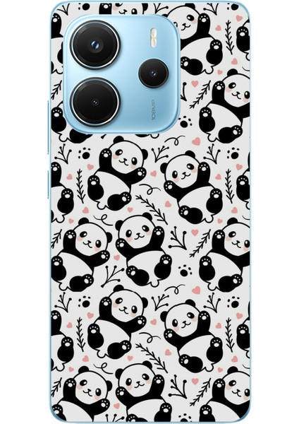Redmi Note 14 4g Uyumlu Minik Pandalar Baskılı Silikon Kılıf