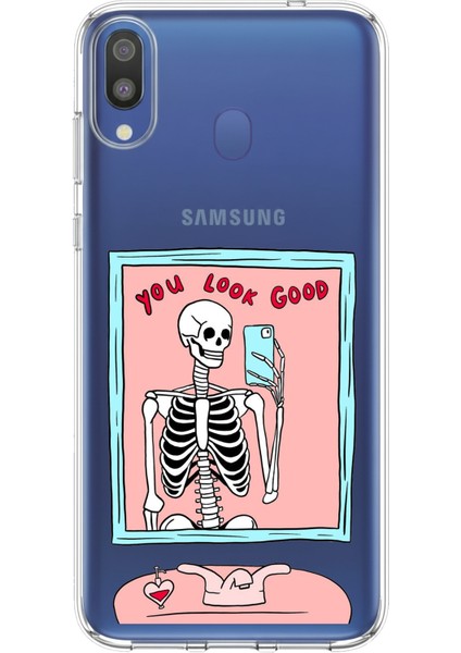 Samsung Galaxy M20 Uyumlu You Look Good Iskelet Tasarımlı Baskılı Silikon Kılıf