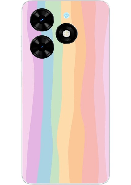 Tecno Spark Go 2024 Uyumlu Gökkuşağı Rengarenk Baskılı Silikon Kılıf