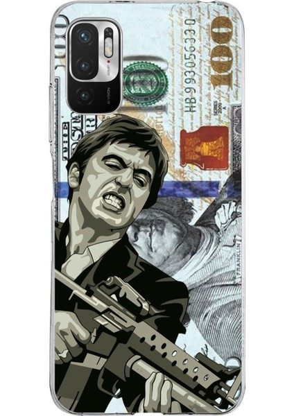 Redmi Note 10 5g Uyumlu Scarface Dolar Tasarımlı Baskılı Silikon Kılıf