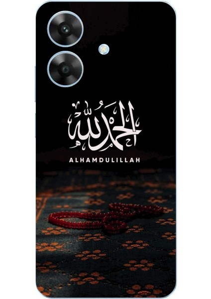 Realme Note 60 Uyumlu Elhamdülillah Tesbih Baskılı Silikon Kılıf