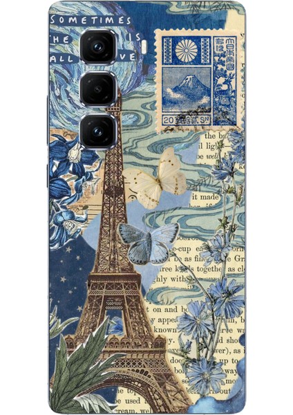 Infinix Hot 50 Pro Plus Uyumlu Paris ve Eyfel Kulesi Baskılı Silikon Kılıf