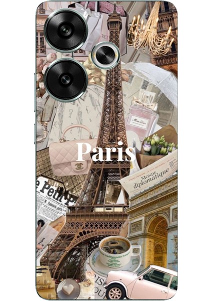 Poco F6 Uyumlu Paris Kolaj Baskılı Silikon Kılıf