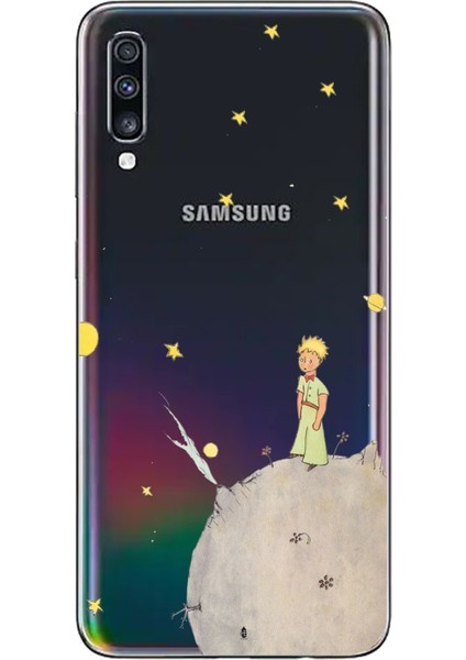 Samsung Galaxy A70 Uyumlu Küçük Prens Tasarımlı Baskılı Silikon Kılıf