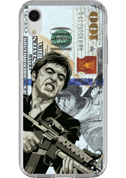 iPhone Xr Uyumlu Scarface Dolar Tasarımlı Baskılı Silikon Kılıf