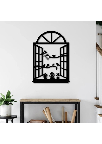 Mutluluğa Açılan Pencere Mdf Ev Dekoratif Kendinden Yapışkanlı Tablolar 35X40